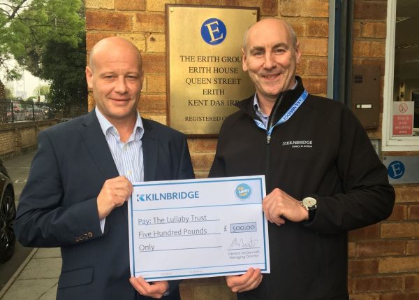 Kilnbridge donate to The Lullaby Trust - Charity & Community