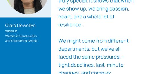 Celebrating Excellence: Clare Llewellyn Wins at the 2025 Women in Construction and Engineering Awards - Awards